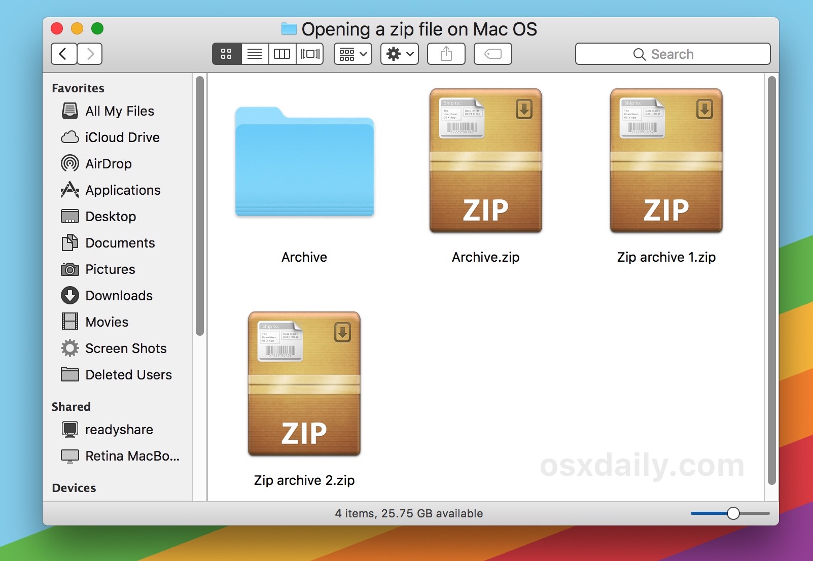 compress a file for email or google docs on mac